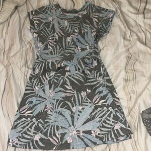EUC Grayson Threads Gray Tropical Print Dress Size 6/6x
